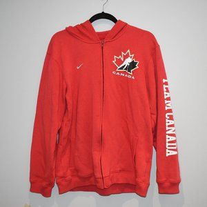 Men's Nike Team Canada Red Full Zip Hoodie Sweater Size XL